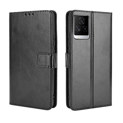 Leather Case Stands Flip Cover Holder BY5 for Vivo iQOO 7 Legend 5G Black