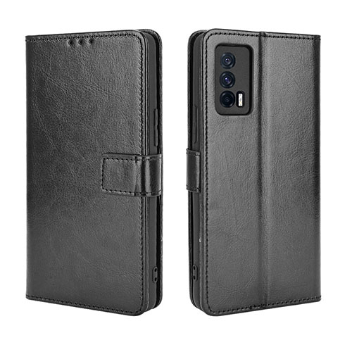 Leather Case Stands Flip Cover Holder BY5 for Vivo iQOO Neo5 5G Black