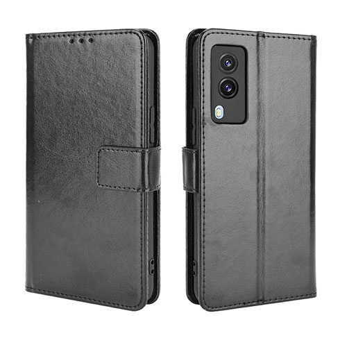 Leather Case Stands Flip Cover Holder BY5 for Vivo V21e 5G Black