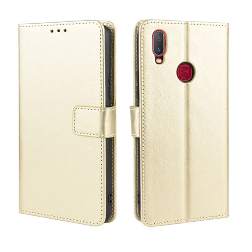 Leather Case Stands Flip Cover Holder BY5 for Vivo Y12 Gold