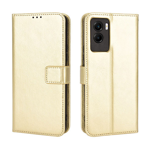 Leather Case Stands Flip Cover Holder BY5 for Vivo Y72t Gold