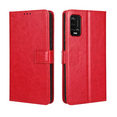 Leather Case Stands Flip Cover Holder BY5 for Wiko Power U10 Red