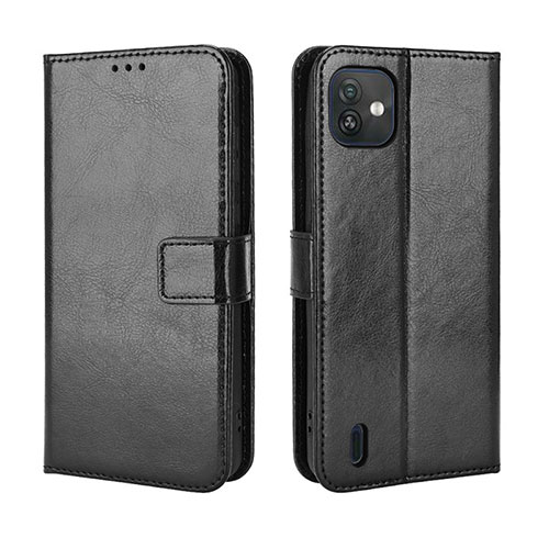 Leather Case Stands Flip Cover Holder BY5 for Wiko Y82 Black