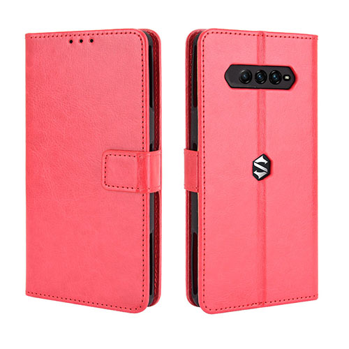 Leather Case Stands Flip Cover Holder BY5 for Xiaomi Black Shark 4 5G Red