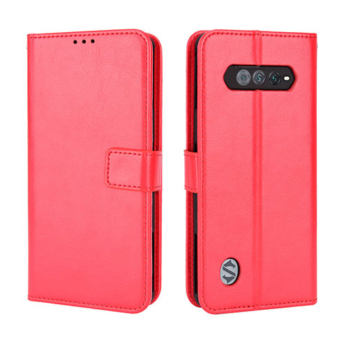 Leather Case Stands Flip Cover Holder BY5 for Xiaomi Black Shark 4S 5G Red