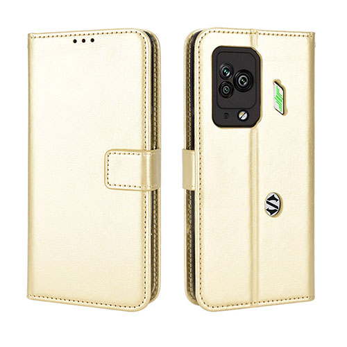 Leather Case Stands Flip Cover Holder BY5 for Xiaomi Black Shark 5 Pro 5G Gold