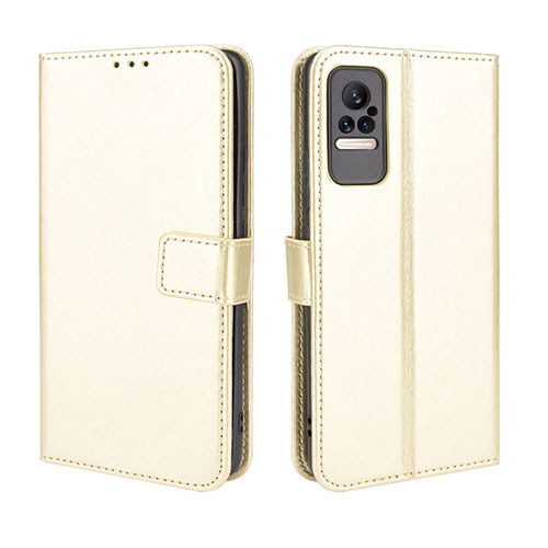 Leather Case Stands Flip Cover Holder BY5 for Xiaomi Civi 1S 5G Gold