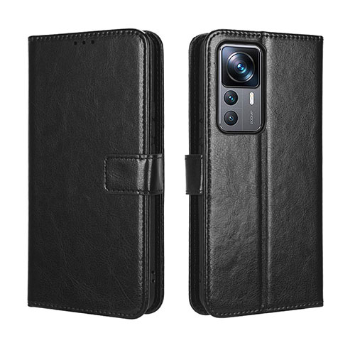 Leather Case Stands Flip Cover Holder BY5 for Xiaomi Mi 12T Pro 5G Black