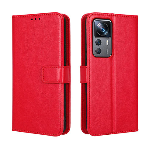 Leather Case Stands Flip Cover Holder BY5 for Xiaomi Mi 12T Pro 5G Red