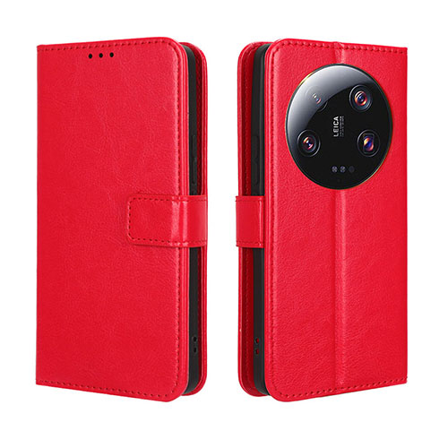 Leather Case Stands Flip Cover Holder BY5 for Xiaomi Mi 13 Ultra 5G Red