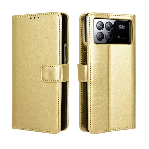 Leather Case Stands Flip Cover Holder BY5 for Xiaomi Mix Fold 3 5G Gold