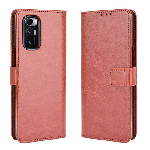 Leather Case Stands Flip Cover Holder BY5 for Xiaomi Mix Fold 5G Brown