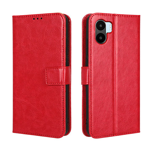 Leather Case Stands Flip Cover Holder BY5 for Xiaomi Poco C50 Red