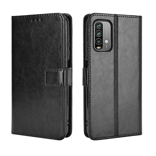 Leather Case Stands Flip Cover Holder BY5 for Xiaomi Redmi 9 Power Black