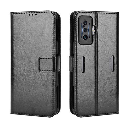 Leather Case Stands Flip Cover Holder BY5 for Xiaomi Redmi K50 Gaming 5G Black