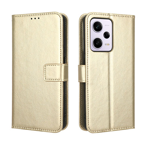Leather Case Stands Flip Cover Holder BY5 for Xiaomi Redmi Note 12 Explorer Gold