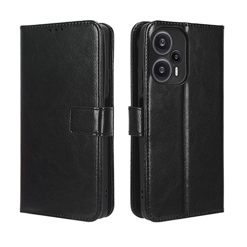 Leather Case Stands Flip Cover Holder BY5 for Xiaomi Redmi Note 12 Turbo 5G Black