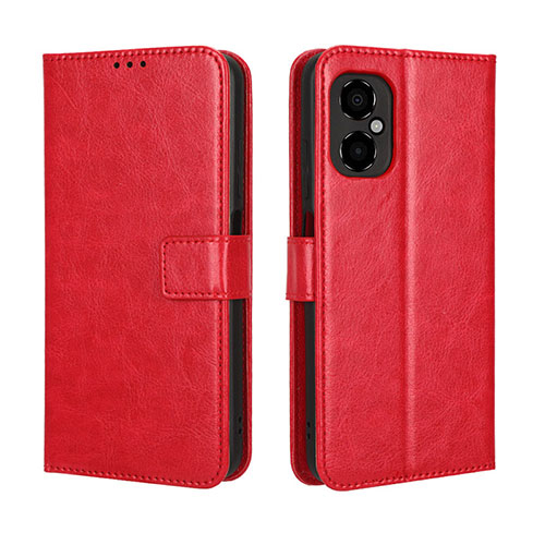 Leather Case Stands Flip Cover Holder BY5 for Xiaomi Redmi Note 12R Pro 5G Red