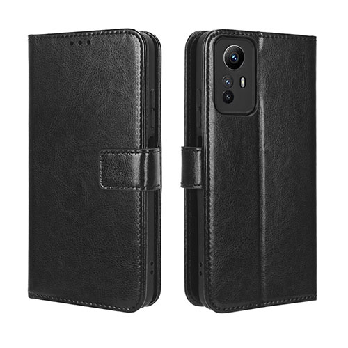 Leather Case Stands Flip Cover Holder BY5 for Xiaomi Redmi Note 12S Black