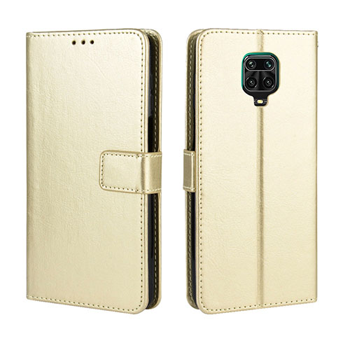 Leather Case Stands Flip Cover Holder BY5 for Xiaomi Redmi Note 9 Pro Max Gold