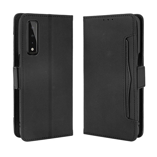 Leather Case Stands Flip Cover Holder BY6 for LG Stylo 7 Black