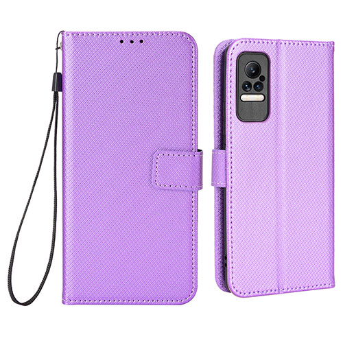 Leather Case Stands Flip Cover Holder BY6 for Xiaomi Civi 5G Purple