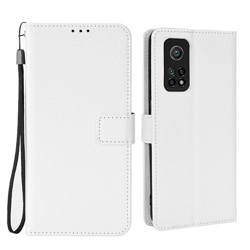 Leather Case Stands Flip Cover Holder BY6 for Xiaomi Mi 10T Pro 5G White