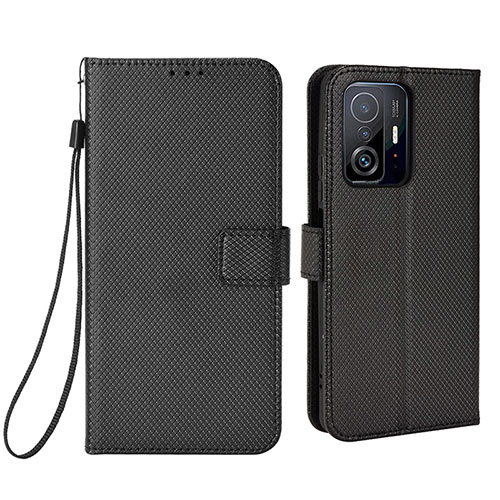 Leather Case Stands Flip Cover Holder BY6 for Xiaomi Mi 11T 5G Black