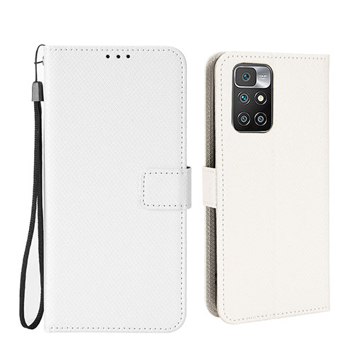Leather Case Stands Flip Cover Holder BY6 for Xiaomi Redmi Note 11 4G (2021) White