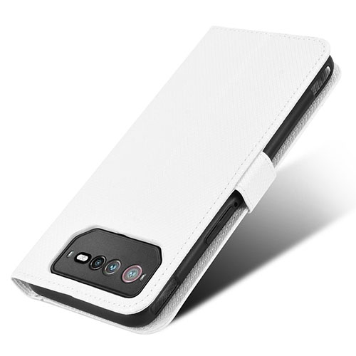 Leather Case Stands Flip Cover Holder BY7 for Asus ROG Phone 6 Pro White