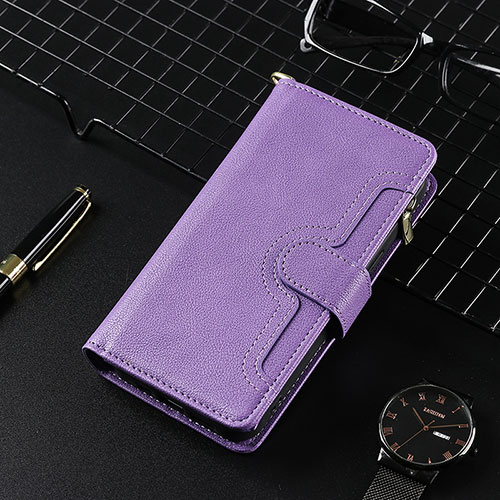 Leather Case Stands Flip Cover Holder BY7 for Google Pixel 8 5G Purple