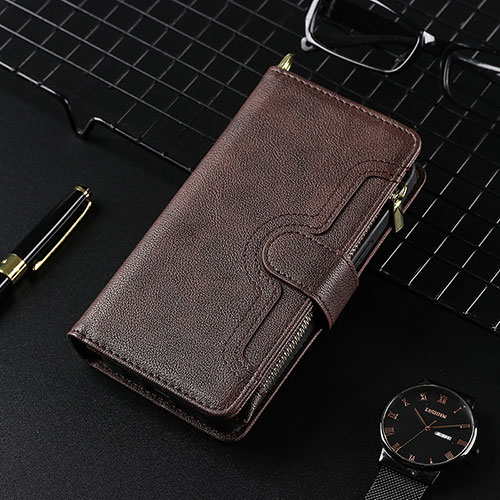 Leather Case Stands Flip Cover Holder BY7 for Google Pixel 8 Pro 5G Brown