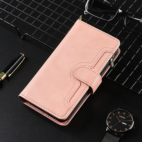 Leather Case Stands Flip Cover Holder BY7 for Google Pixel 8 Pro 5G Rose Gold