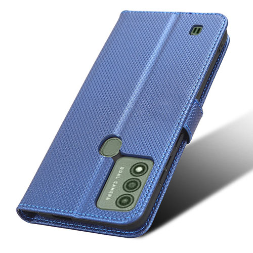 Leather Case Stands Flip Cover Holder BY7 for Wiko Voix Blue