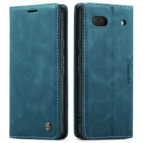 Leather Case Stands Flip Cover Holder C01S for Google Pixel 6a 5G Blue
