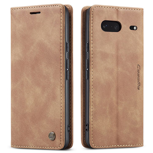 Leather Case Stands Flip Cover Holder C01S for Google Pixel 7 5G Light Brown