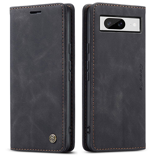 Leather Case Stands Flip Cover Holder C01S for Google Pixel 8 5G Black