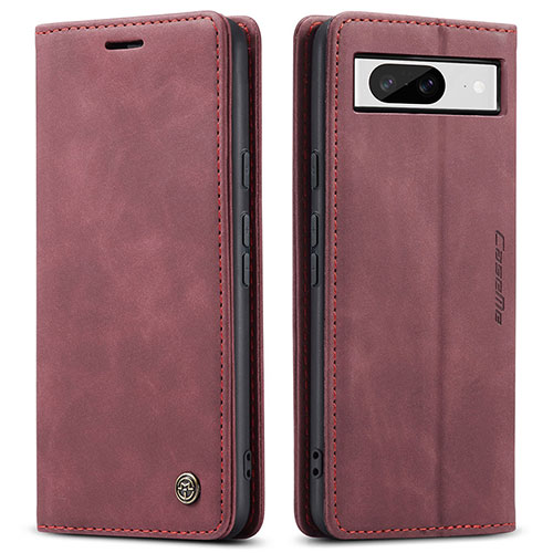 Leather Case Stands Flip Cover Holder C01S for Google Pixel 8 5G Red Wine