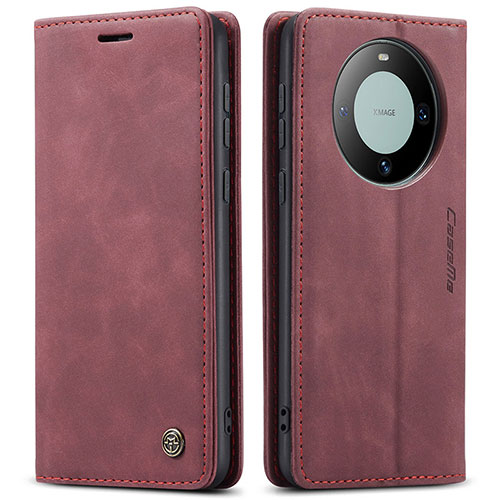 Leather Case Stands Flip Cover Holder C01S for Huawei Mate 60 Pro+ Plus Red Wine