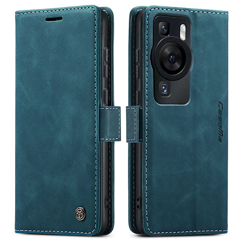 Leather Case Stands Flip Cover Holder C01S for Huawei P60 Pro Blue