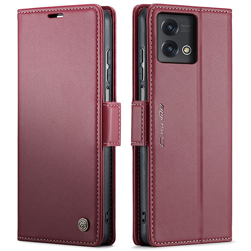 Leather Case Stands Flip Cover Holder C01S for Motorola Moto G Stylus (2023) 4G Red