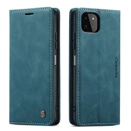 Leather Case Stands Flip Cover Holder C01S for Samsung Galaxy A22s 5G Blue