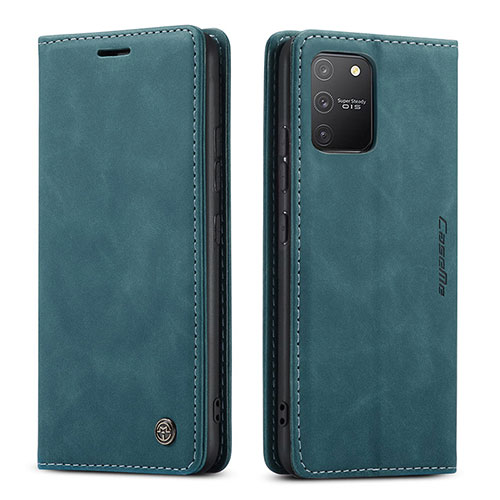 Leather Case Stands Flip Cover Holder C01S for Samsung Galaxy A91 Blue