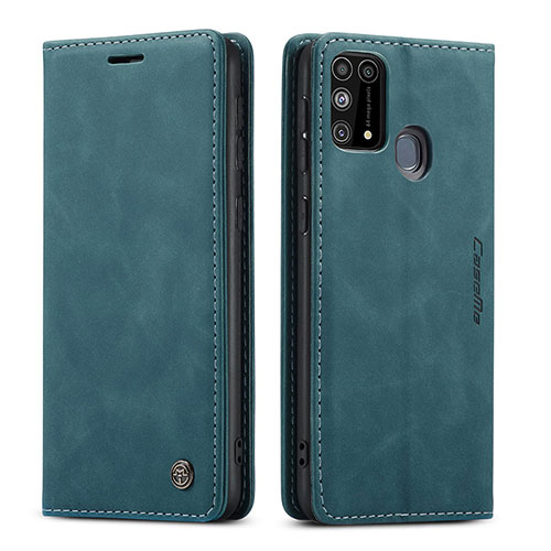 Leather Case Stands Flip Cover Holder C01S for Samsung Galaxy M31 Blue