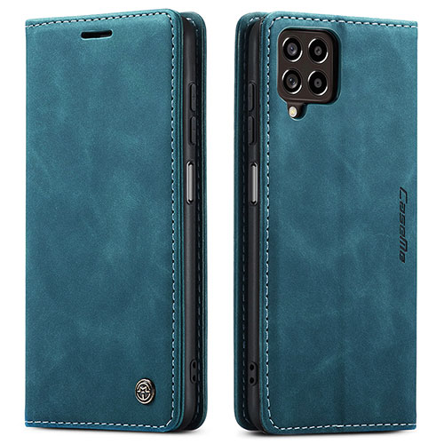 Leather Case Stands Flip Cover Holder C01S for Samsung Galaxy M33 5G Blue