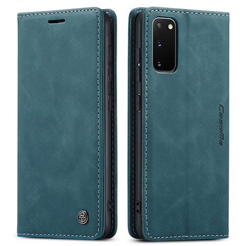 Leather Case Stands Flip Cover Holder C01S for Samsung Galaxy S20 5G Blue