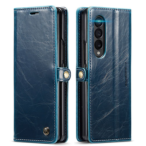 Leather Case Stands Flip Cover Holder C01S for Samsung Galaxy Z Fold4 5G Blue