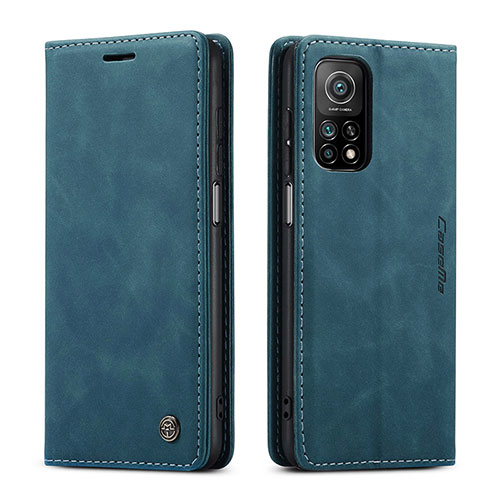 Leather Case Stands Flip Cover Holder C01S for Xiaomi Mi 10T Pro 5G Blue