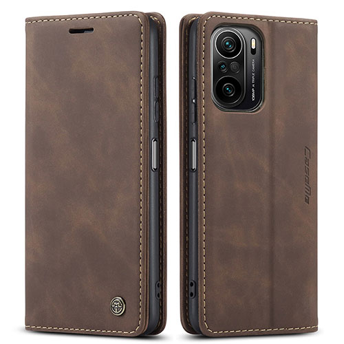 Leather Case Stands Flip Cover Holder C01S for Xiaomi Mi 11X 5G Brown