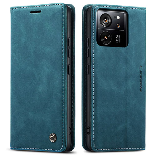 Leather Case Stands Flip Cover Holder C01S for Xiaomi Mi 13T Pro 5G Blue